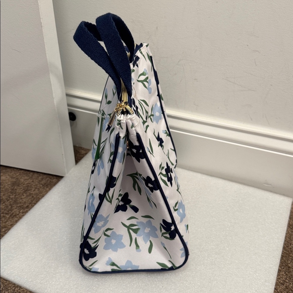 kate spade Floral Print White, Navy & Light Blue Tote - Picture 4 of 6
